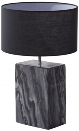 Elegante Tischlampe „Noble“ mit Marmorfuss Ø 35 x 55 cm - Schwarz