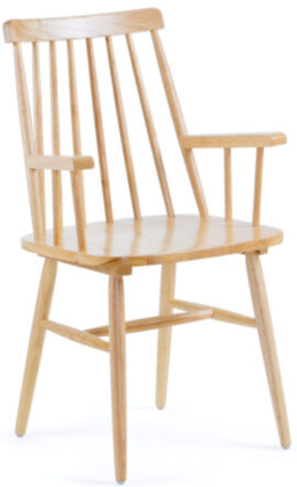 Scandi solid wood chair with armrests - nature
