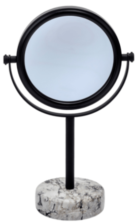 Luxurious cosmetic mirror "Nero Lux Alba" made of natural stone
