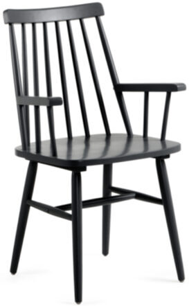 Massivholz-Stuhl Scandi mit Armlehnen - Schwarz