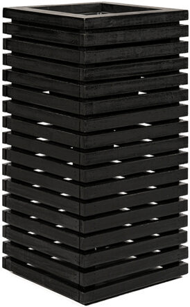 Sustainable indoor/outdoor flower pot "Marrone Orizzontale High Cube" 98 x 51 cm, black