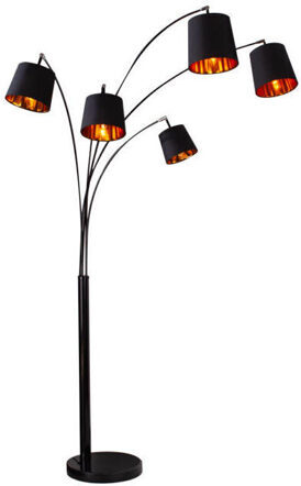 Flexible Stehlampe „Levels“ 120 x 205 cm mit Marmorsockel - Schwarz/Gold