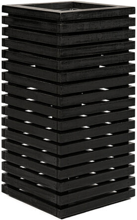 Sustainable indoor/outdoor flower pot "Marrone Orizzontale High Cube" 60 x 30 cm, black