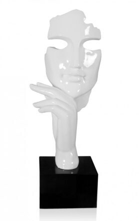 Design-Skulptur Abstraktes Frauengesicht - Weiss