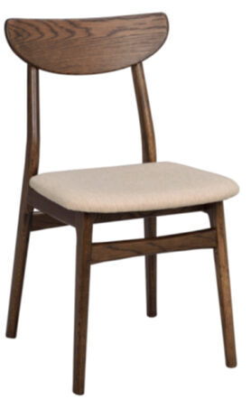 Design chair "Rodham" solid oak wood - dark brown oak