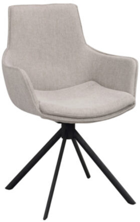 Swivel arm chair "Lowell" - textured fabric gray