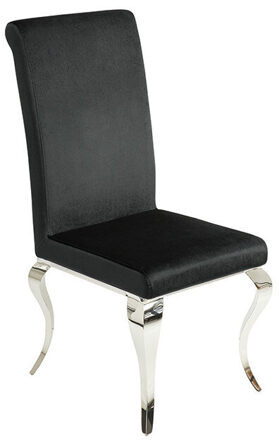 Chair "Modern Baroque IV" - Stainless Steel/Black