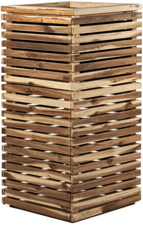 Sustainable indoor/outdoor flower pot "Marrone Orizzontale High Cube" 60 x 30 cm, Natural