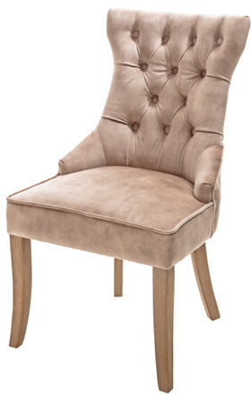 Elegant chair "Castle" with handle - velvet Coffee