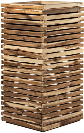 Sustainable indoor/outdoor flower pot "Marrone Orizzontale High Cube" 80 x 40 cm, Natural