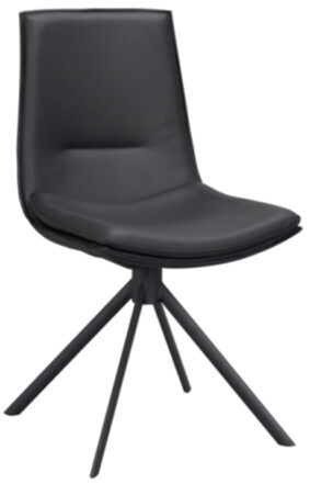 Swivel chair "Lowell" - genuine leather black