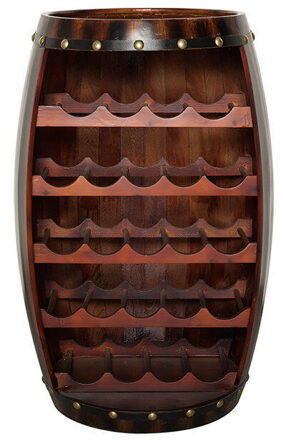 Solid wood wine rack "Bodega" Coffee Ø 50 x H 80 cm