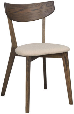 Solid wood chair "Amy" - dark brown / beige oak