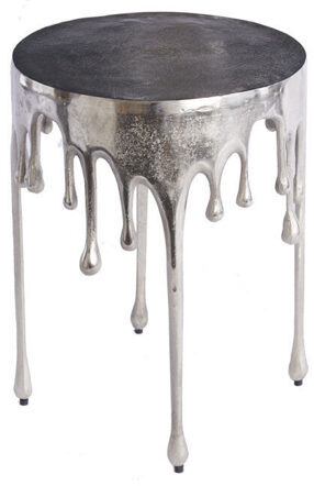 Side table "Liquid" Ø 37 / H 51 cm - silver