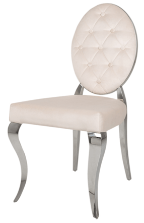Chair "Modern Baroque" - Stainless Steel/Beige