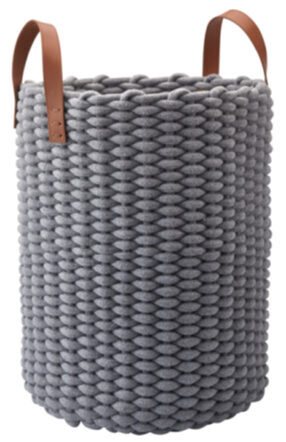 Laundry basket "Rudon" Ø 35 x 55 cm - Grey