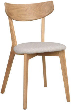 Solid wood chair "Amy" - natural oak / light gray