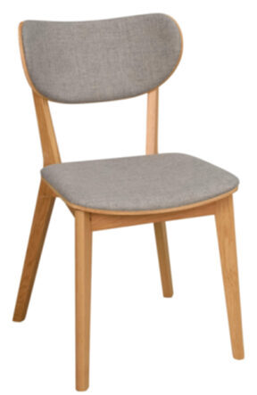Hochwertiger Stuhl „Katon“ aus massivem Eichenholz - Eiche Natur / Hellgrau