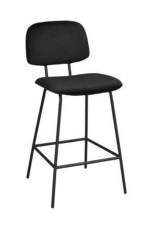 Brent" bar stool with black velvet cover