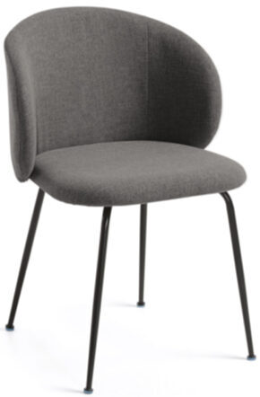 Design dining chair "Mona" - textured fabric dark gray