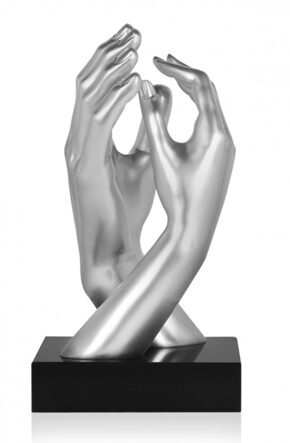Design sculpture Touching Fingers Metal Effect - Silver