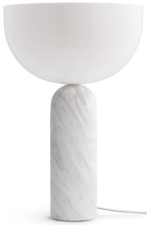 Noble lampe de table "Kizu" Large, avec pied en marbre blanc