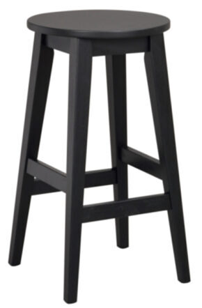 Solid bar stool "Austin" - black stained oak