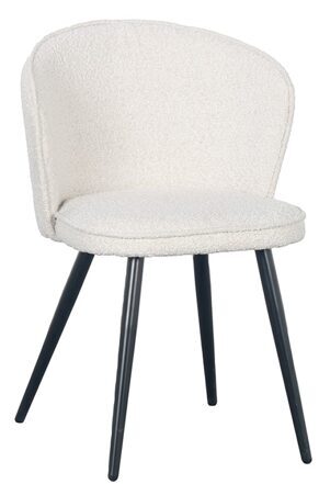 Design chair "River" with bouclé cover in White Pearl