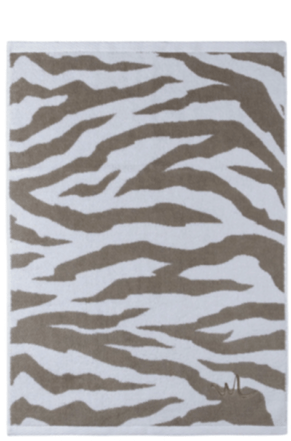 Handtuch „Zebra“ aus 100% Bio-Baumwolle 50 x 70 cm - Dark Beige/Weiss