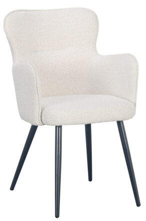 Armchair "Wing" with bouclé cover - White