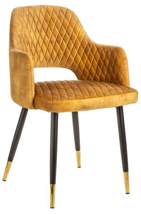 Design chair "Paris" with armrests - mustard yellow