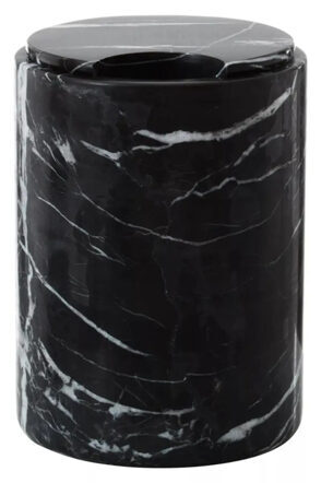 Edler Eiswürfelbehälter & Aufbewahrungsgefäss „Salmo“ aus Marmor, Schwarz