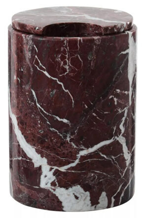 Edler Eiswürfelbehälter & Aufbewahrungsgefäss „Salmo“ aus Marmor, Rot