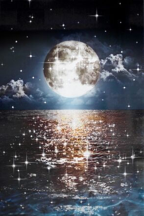 Tableau en verre "Lune scintillante" 80 x 120 cm