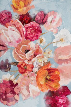 Handgemaltes „Rosarote Blütenpracht“ 100 x 150 cm