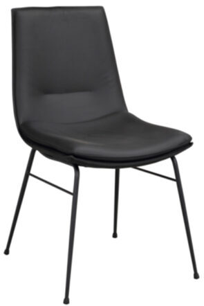 Design Stuhl „Lowell“ - Echtleder Schwarz