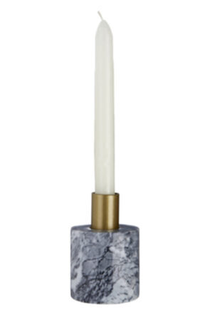 Marble candlestick Lamonte - Grey