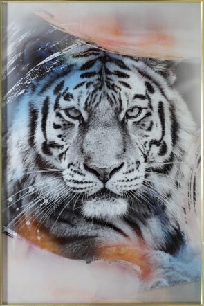 Tableau en verre "Tigre blanc" 100 x 150 cm