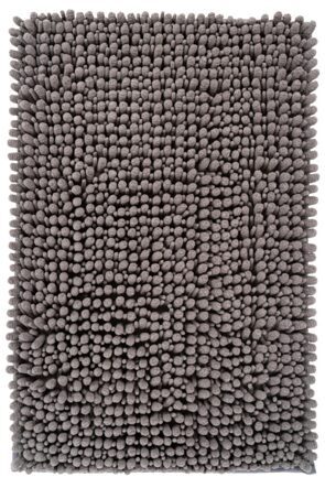 Round bath rug "Fluffy" - gray, Ø 55 cm