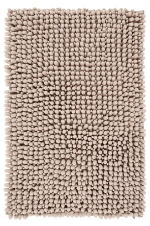 Round bath rug "Fluffy" - Taupe, Ø 55 cm