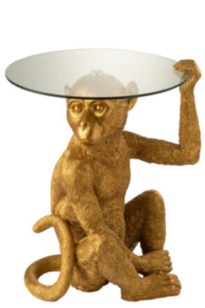 Side table "APE" with glass top - gold