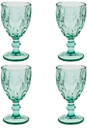 set of 4 wine glasses "Zuma" 2 dl, turquoise