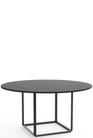 Table de salle à manger design en bois massif "Florence" frêne teinté / noir - Ø 145 cm