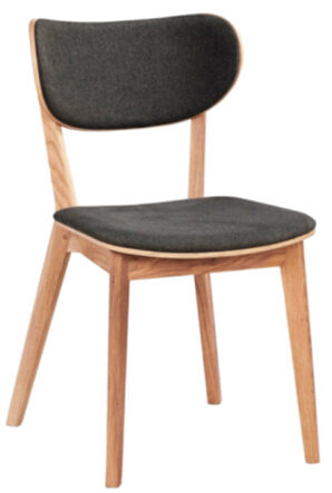 Hochwertiger Stuhl „Katon“ aus massivem Eichenholz - Eiche Natur / Dunkelgrau
