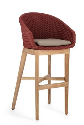Luxury design outdoor bar chair "Coachella" - Scarlet
