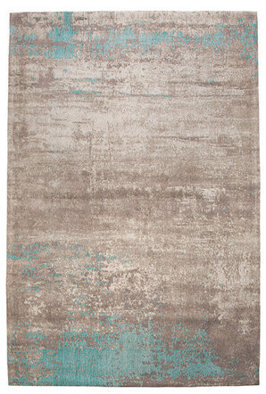 Design-Teppich aus Baumwolle „Modern Art“ 160 x 240 cm - Greige/Blau