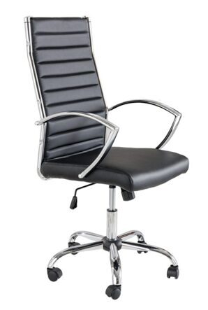 Chaise de bureau réglable en hauteur "Niverta" - similicuir noir