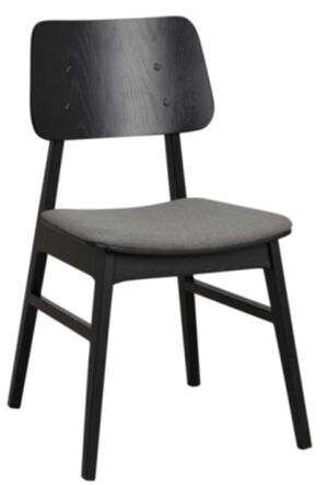 Design Stuhl „Nagano“ aus massivem Eichenholz - Schwarz
