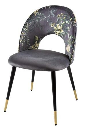 Boutique" design chair with velvet upholstery - gray