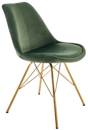 Design chair "Scandinavia" - gold / velvet dark green